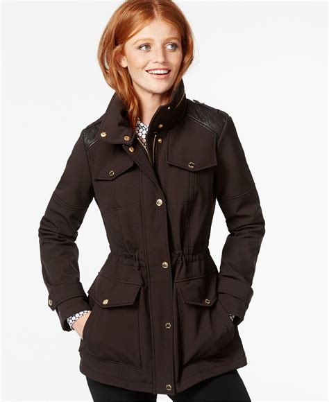 used michael kors ladies leather jacket|Michael Kors anorak jacket women.